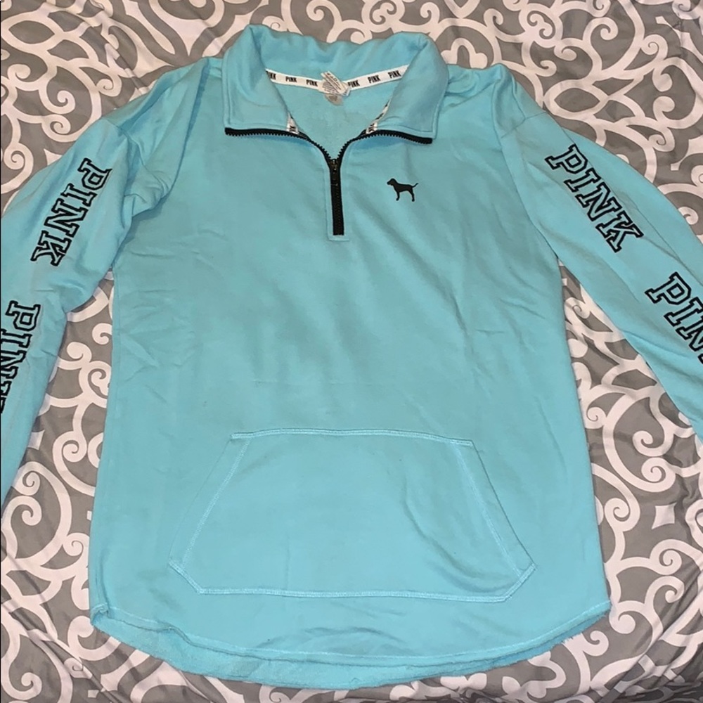 Blue PINK Quarter Zip